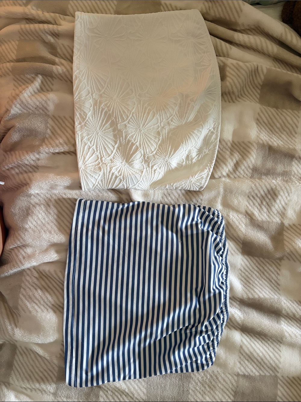 SHEIN White and Navy Striped Camisole Tops Set